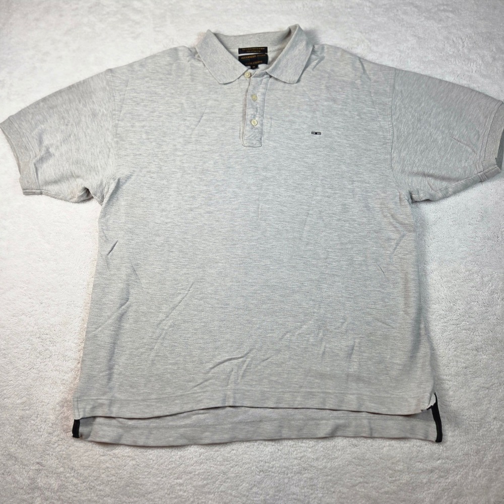 Alexander Julian Colours Mens XL Polo Shirt Gray Cotton Pique Short Sleeve Logo